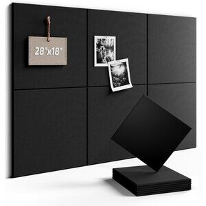 Felt Bulletin Board Tiles -28"x18" Cork Board Alternative for Office Decor, Push